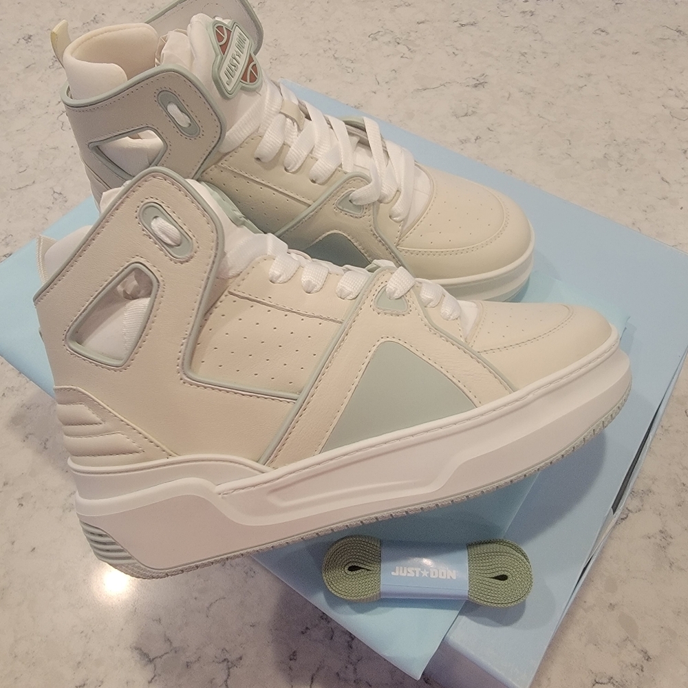 JUST DON Made in Italy Basketball Courtside High-Top Sneakers - Leather (For Men